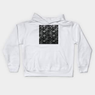 Silver and Black Major Arcana Tarot Pattern Kids Hoodie